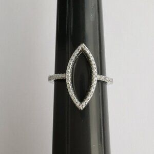 Nwt Sterling Silver CZ Open Navette ring size 8